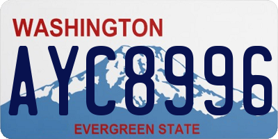 WA license plate AYC8996