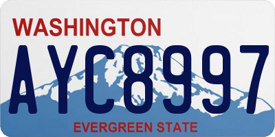 WA license plate AYC8997