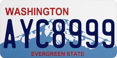 WA license plate AYC8999