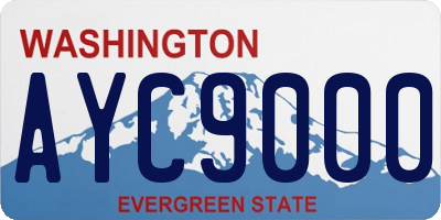 WA license plate AYC9000