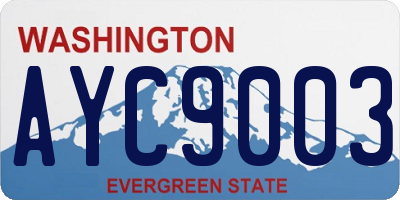 WA license plate AYC9003