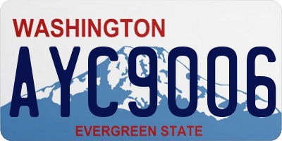 WA license plate AYC9006