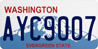 WA license plate AYC9007