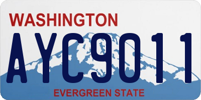 WA license plate AYC9011