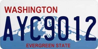 WA license plate AYC9012