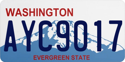 WA license plate AYC9017