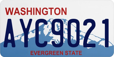 WA license plate AYC9021
