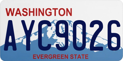 WA license plate AYC9026