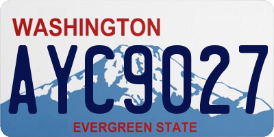 WA license plate AYC9027