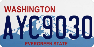 WA license plate AYC9030