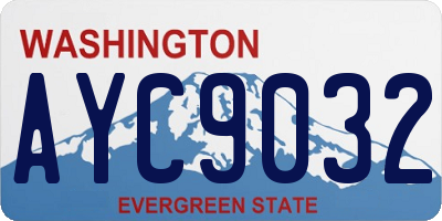 WA license plate AYC9032