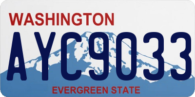 WA license plate AYC9033
