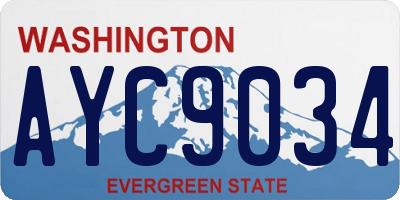 WA license plate AYC9034