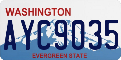WA license plate AYC9035