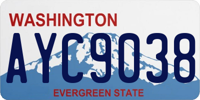 WA license plate AYC9038