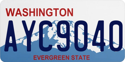 WA license plate AYC9040