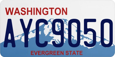 WA license plate AYC9050