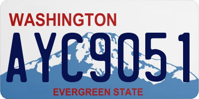 WA license plate AYC9051