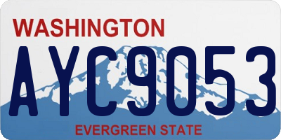 WA license plate AYC9053