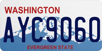 WA license plate AYC9060