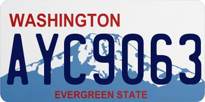 WA license plate AYC9063