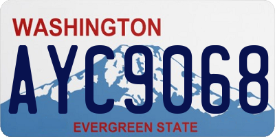 WA license plate AYC9068