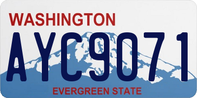 WA license plate AYC9071