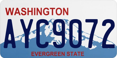 WA license plate AYC9072