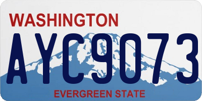WA license plate AYC9073