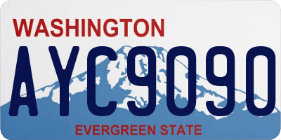 WA license plate AYC9090