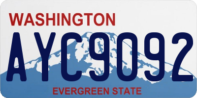 WA license plate AYC9092