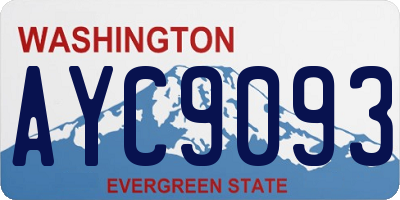 WA license plate AYC9093