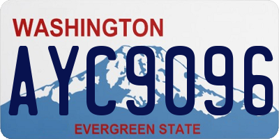 WA license plate AYC9096