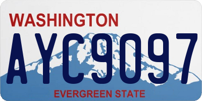 WA license plate AYC9097