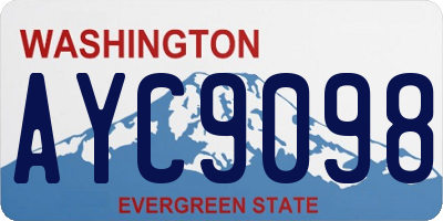 WA license plate AYC9098