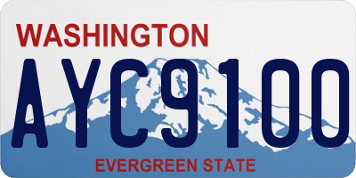 WA license plate AYC9100