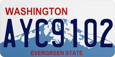 WA license plate AYC9102