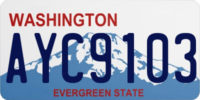 WA license plate AYC9103