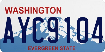 WA license plate AYC9104