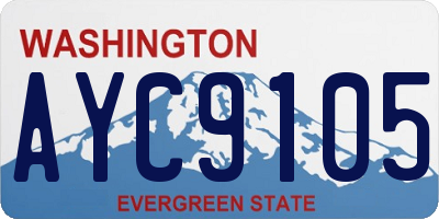 WA license plate AYC9105