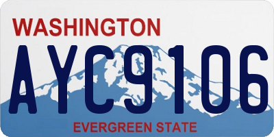 WA license plate AYC9106