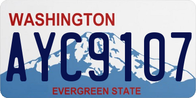 WA license plate AYC9107