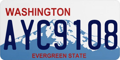 WA license plate AYC9108