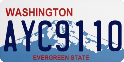 WA license plate AYC9110