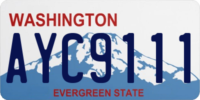 WA license plate AYC9111