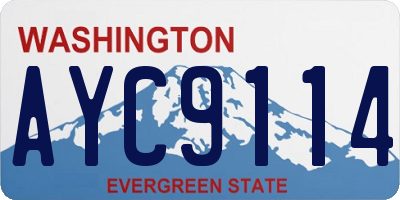 WA license plate AYC9114