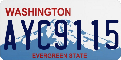 WA license plate AYC9115