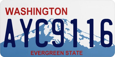 WA license plate AYC9116