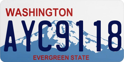 WA license plate AYC9118
