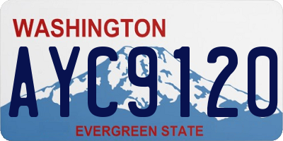 WA license plate AYC9120